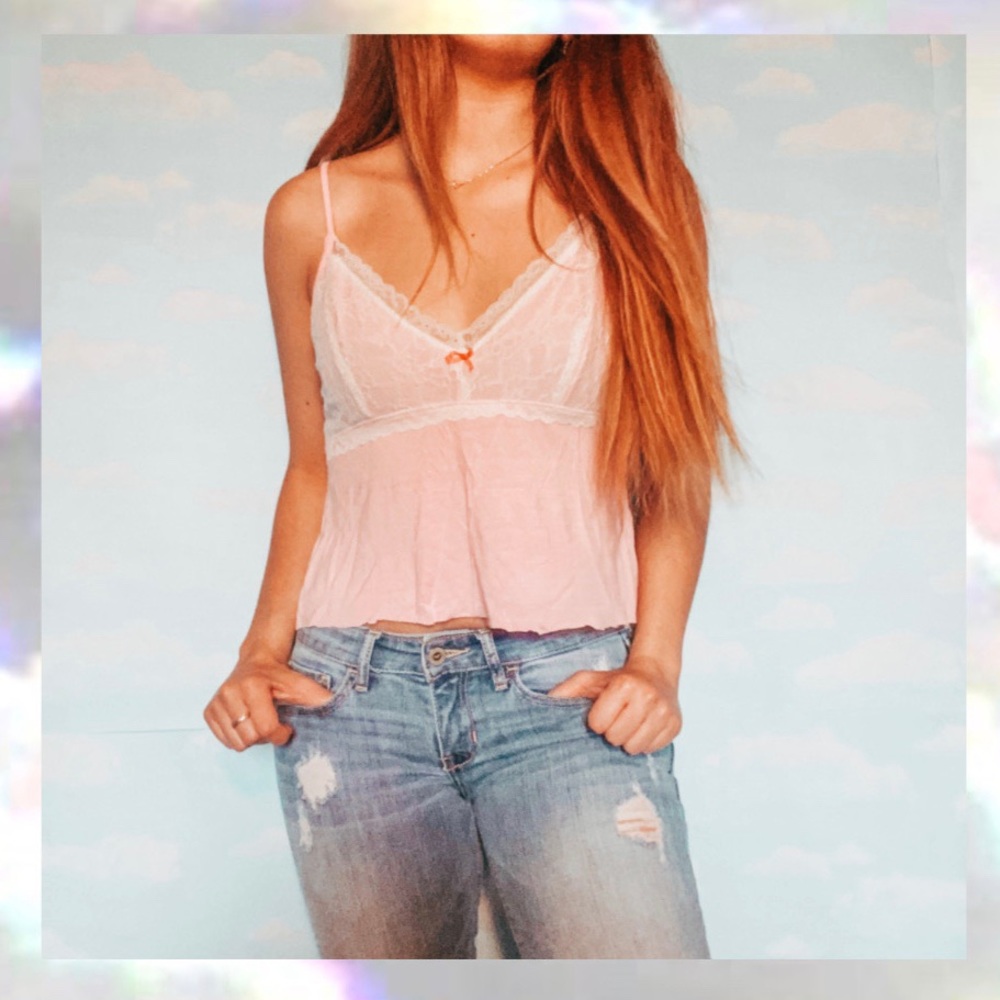 Vintage Lace Slip Crop Top Cami